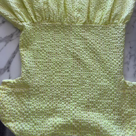 Corey Lynn Calter Piper Mini Dress Yellow Size S 4 6 Cotton Ruffle Hem - Picture 5 of 5